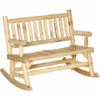 Outsunny Fir Wood Rocking Bench Wooden Patio 2-Person Outdoor Rocker Natural -Outsunny store 52977779 1