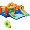 Outsunny Kids Bouncy Castle With Double Slides Pool Trampoline With Blower 2 Outsunny Kids Bouncy Castle With Double Slides Pool Trampoline With Blower -Outsunny store 52977781 1