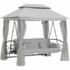 Outsunny 3 Seater Swing Chair Hammock Gazebo Patio Bench Outdoor Light Grey -Outsunny store 53165805 1