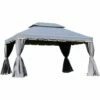 Outsunny 3x4m 2-Tier Gazebo Aluminium Garden Marquee Party Tent Canopy Grey -Outsunny store 53331970 1