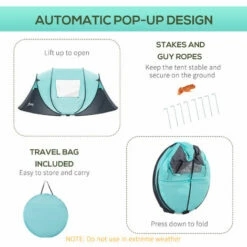 Outsunny 4 Person Camping Tent Pop-up Design W/ Mesh Vents For Hiking Dark Blue 6 Outsunny 4 Person Camping Tent Pop-up Design W/ Mesh Vents For Hiking Dark Blue -Outsunny store 53331996 5