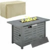 Outsunny Outdoor Gas Fire Pit Table Smokeless Firepit W/ Rain Cover, Lid, Grey 2 Outsunny Outdoor Gas Fire Pit Table Smokeless Firepit W/ Rain Cover, Lid, Grey -Outsunny store 53332032 1