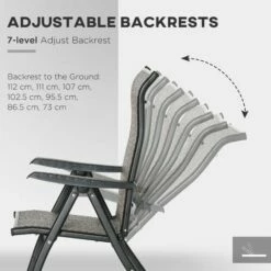 Outsunny Set Of 2 Outdoor Rattan Folding Chair Set W/ Adjustable Backrest Brown 6 Outsunny Set Of 2 Outdoor Rattan Folding Chair Set W/ Adjustable Backrest Brown -Outsunny store 53332100 5