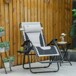 Outsunny Zero Gravity Lounger Folding Recliner Chair W/ Cup Holder Padded Pillow 9 Outsunny Zero Gravity Lounger Folding Recliner Chair W/ Cup Holder Padded Pillow -Outsunny store 53377227 3