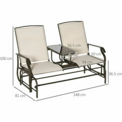 Outsunny 2 Seater Rocker Double Rocking Chair Lounger Outdoor Garden Furniture -Outsunny store 53377278 2