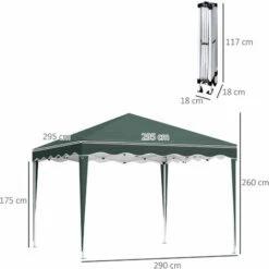 Outsunny 3x3(m) Pop Up Gazebo Marquee Tent For Garden W/ Carry Bag Green 3 Outsunny 3x3(m) Pop Up Gazebo Marquee Tent For Garden W/ Carry Bag Green -Outsunny store 53377379 2