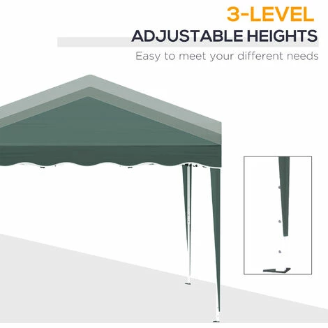 Outsunny 3x3(m) Pop Up Gazebo Marquee Tent for Garden w/ Carry Bag Green Outsunny 3x3(m) Pop Up Gazebo Marquee Tent For Garden W/ Carry Bag Green -Outsunny store 53377379 4