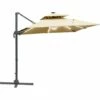 Outsunny 3m Cantilever Parasol LED Patio Umbrella For Lawn Beach Poolside Khaki 1 Outsunny 3m Cantilever Parasol LED Patio Umbrella For Lawn Beach Poolside Khaki -Outsunny store 53377467 1
