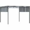 Outsunny 3(m) Steel Pergola Garden Gazebo W/ Retractable Canopy, Dark Grey -Outsunny store 53486736 1