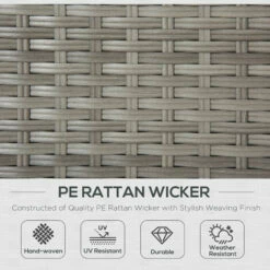 Outsunny 3 PCS Outdoor PE Rattan Chaise Lounge Furniture Sofa Set W/ Cushions 5 Outsunny 3 PCS Outdoor PE Rattan Chaise Lounge Furniture Sofa Set W/ Cushions -Outsunny store 53537389 4