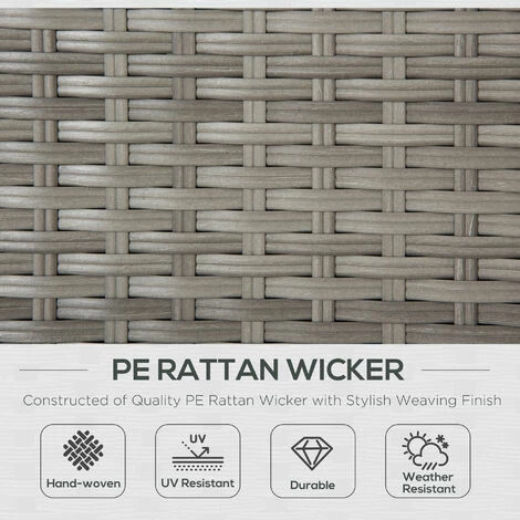 Outsunny 3 PCS Outdoor PE Rattan Chaise Lounge Furniture Sofa Set w/ Cushions Outsunny 3 PCS Outdoor PE Rattan Chaise Lounge Furniture Sofa Set W/ Cushions -Outsunny store 53537389 4