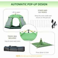 Outsunny 6 Person Camping Tent 2-Tier Pop-up Tent W/ Portable Carry Bag -Outsunny store 53537395 4