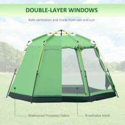 Outsunny 6 Person Camping Tent 2-Tier Pop-up Tent W/ Portable Carry Bag -Outsunny store 53537395 5
