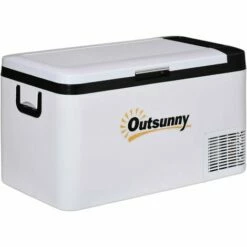 Outsunny 12V Portable Car Refrigerator W/ Inner LED Light Indoor Outdoor, 25L