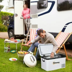 Outsunny 12V Portable Car Refrigerator W/ Inner LED Light Indoor Outdoor, 25L 9 Outsunny 12V Portable Car Refrigerator W/ Inner LED Light Indoor Outdoor, 25L -Outsunny store 53537408 3