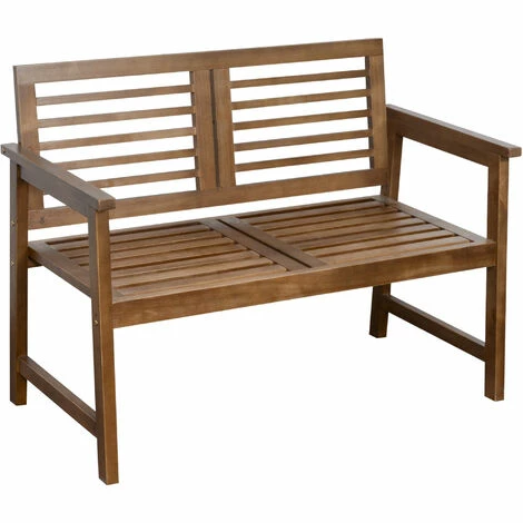 Outsunny 2-Seater Wooden Garden Bench W/ Backrest And Armrest For Yard Brown 3 Outsunny 2-Seater Wooden Garden Bench W/ Backrest And Armrest For Yard Brown