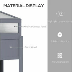 Outsunny 2-IN-1 Wood Cold Frame Mini Greenhouse With Elevated Garden Box Grey 5 Outsunny 2-IN-1 Wood Cold Frame Mini Greenhouse With Elevated Garden Box Grey -Outsunny store 53592923 4