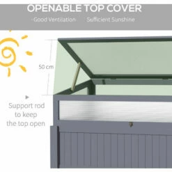 Outsunny 2-IN-1 Wood Cold Frame Mini Greenhouse With Elevated Garden Box Grey 6 Outsunny 2-IN-1 Wood Cold Frame Mini Greenhouse With Elevated Garden Box Grey -Outsunny store 53592923 5