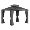 Outsunny 3.7 X 3(m) Aluminium Outdoor Hardtop Gazebo Canopy 2-Tier Roof 2 Outsunny 3.7 X 3(m) Aluminium Outdoor Hardtop Gazebo Canopy 2-Tier Roof -Outsunny store 53592938 1