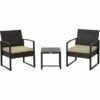 Outsunny 3 Pieces Rattan Patio Bistro Set 2 Chairs Coffee Side Table Set -Outsunny store 53630422 1