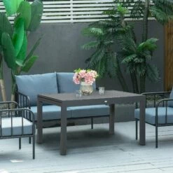 Outsunny Extendable Garden Table 10 Seater For Lawn Balcony And Backyard Grey -Outsunny store 53630429 3