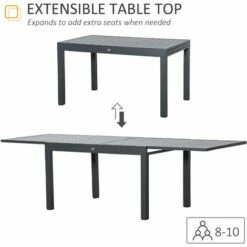 Outsunny Extendable Garden Table 10 Seater For Lawn Balcony And Backyard Grey -Outsunny store 53630429 4
