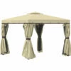 Outsunny 3 X 3(m) Patio Gazebo Garden Shelter W/ Mosquito Netting, Beige -Outsunny store 53651616 1