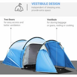 Outsunny 3 Man Camping Tent W/ 2 Rooms Porch Vents Rainfly Weather-Resistant 5 Outsunny 3 Man Camping Tent W/ 2 Rooms Porch Vents Rainfly Weather-Resistant -Outsunny store 53651638 4