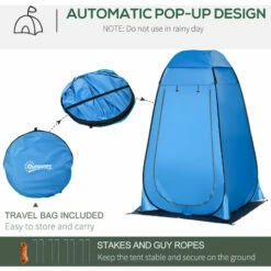 Outsunny Camping Shower Tent W/ Pop Up Design, Outdoor Dressing Changing Room -Outsunny store 53651642 5
