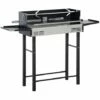 Outsunny Charcoal Spit Roasting Machine W/ 3-Tier Grill Grate & Foldable Shelves -Outsunny store 53651645 1
