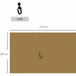 Outsunny Outdoor Privacy Curtain 4-Panel Sidewalls For 3 X 3 (M) Gazebos Brown -Outsunny store 53830141 2