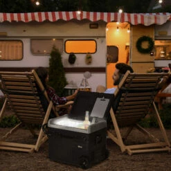 Outsunny 50L Car Refrigerator 12V Portable Freezer W/ Inner LED Light, Wheels -Outsunny store 53918217 3