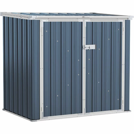 Outsunny 2-Bin Steel Rubbish Storage Shed W/ Double Locking Doors, Openable Lid 3 Outsunny 2-Bin Steel Rubbish Storage Shed W/ Double Locking Doors, Openable Lid