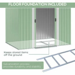 Outsunny 7 X 4ft Outdoor Garden Storage Shed For Backyard Patio Light Green -Outsunny store 54027487 4