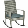 Outsunny Garden Rattan Rocking Chair, Bistro Recliner Rocker Furniture Seater -Outsunny store 54027495 1