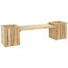 Outsunny Garden Planter & Bench Combination Planter Box Garden Bench Natural -Outsunny store 54132573 1