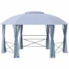 Outsunny 4 X 4.7(m) Gazebo Canopy, Hexagon Tent W/ Netting Steel Frame Grey -Outsunny store 54244531 1