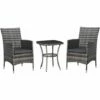 Outsunny Rattan Bistro Set Garden Chair Table Patio Outdoor Cushion Conservatory -Outsunny store 54339448 1
