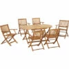 Outsunny 7 Piece Wooden Garden Furniture Set Folding Dining Table And Armchair -Outsunny store 54395726 1
