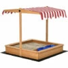 Outsunny Kids Wooden Sandbox Sand Pit Height Adjustable With Canopy Basins -Outsunny store 54445000 1