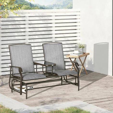 Outsunny 2 Seater Rocker Double Rocking Chair Lounger Outdoor Garden Furniture 5 Outsunny 2 Seater Rocker Double Rocking Chair Lounger Outdoor Garden Furniture - Image 3