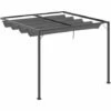 Outsunny 3 X 3(m) Outdoor Pergola Retractable Canopy Wall Mounted Gazebo Grey -Outsunny store 54662337 1