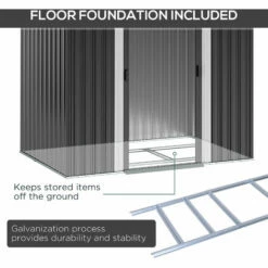 Outsunny 7 X 4ft Outdoor Garden Storage Shed For Backyard Patio Black -Outsunny store 54662338 4