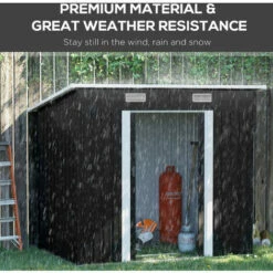 Outsunny 7 X 4ft Outdoor Garden Storage Shed For Backyard Patio Black -Outsunny store 54662338 5