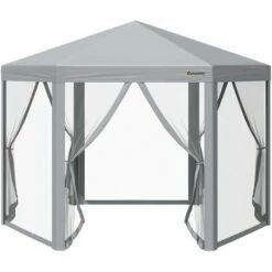 Outsunny 3 X 3(m) Pop Up Gazebo Foldable Canopy Tent W/ Roller Bag, Grey