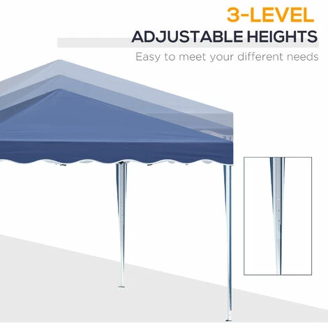 Outsunny 3x3(m) Pop Up Gazebo Marquee Tent for Garden w/ Carry Bag Blue Outsunny 3x3(m) Pop Up Gazebo Marquee Tent For Garden W/ Carry Bag Blue -Outsunny store 54691374 4