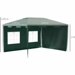 Outsunny 3 X 4 M Garden Gazebo Outdoor Canopy Marquee Party Tent Green -Outsunny store 54809873 2
