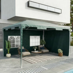 Outsunny 3 X 4 M Garden Gazebo Outdoor Canopy Marquee Party Tent Green -Outsunny store 54809873 3