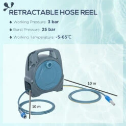 Outsunny 20m Garden Hose Reel With Simple Manual Rewind, Compact And Portable 10 Outsunny 20m Garden Hose Reel With Simple Manual Rewind, Compact And Portable -Outsunny store 54848604 4