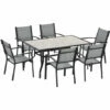 Outsunny 7 Piece Garden Furniture Set W/ Dining Table Chairs 6 Seater Grey -Outsunny store 54848606 1
